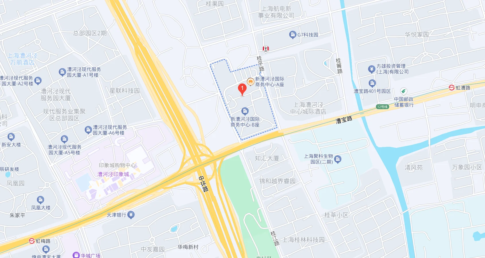 上海市徐汇区新漕河泾国际商务中心A607地图